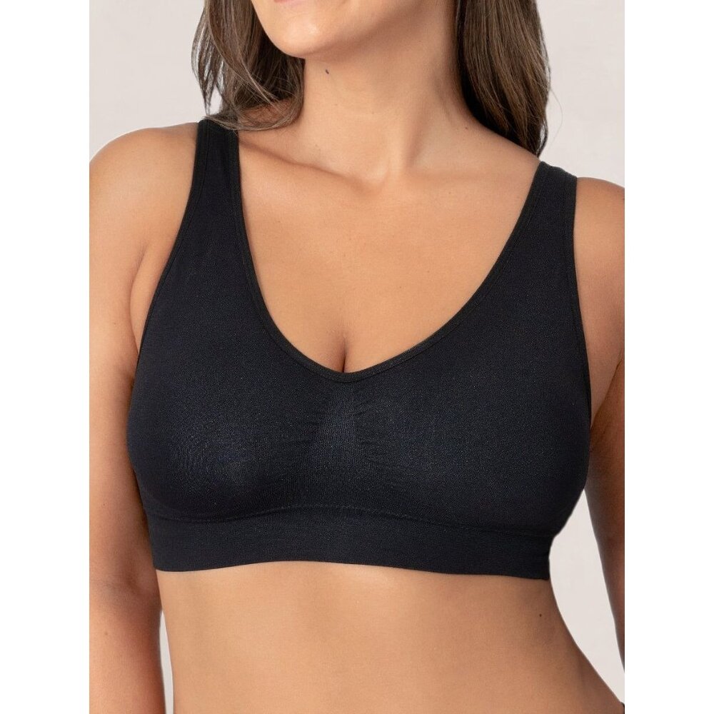NEW Truekind Pullover Wireless Bralette in BLACK Bra size Large